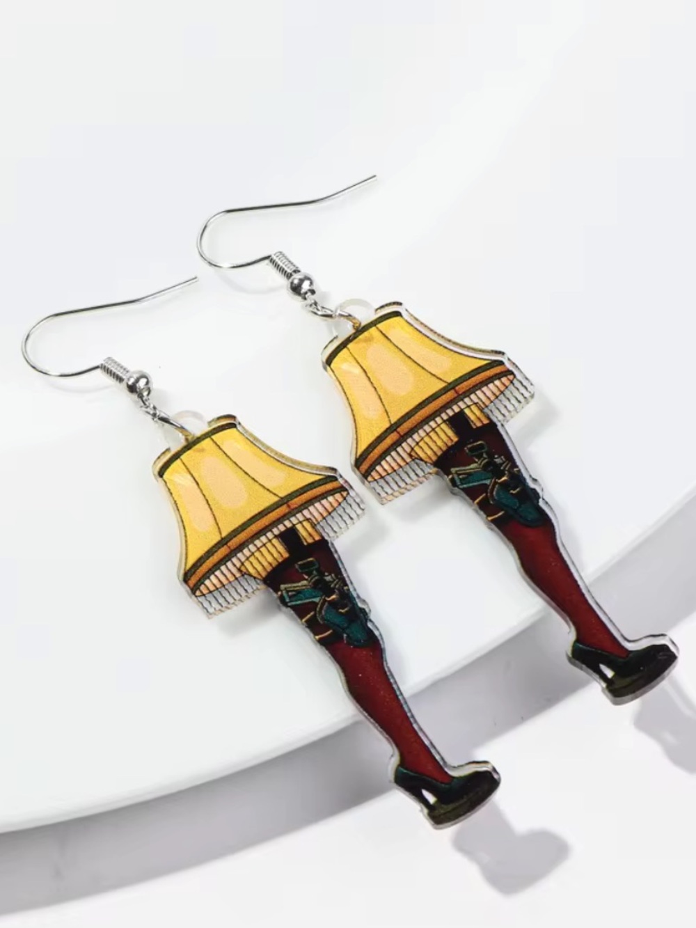 Leg Lamp Earrings Funny Retro Christmas Story Style Jewelry